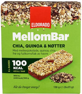 ELDORADO MELLOMBAR CHIA QUINOA NØTTER 6STK
