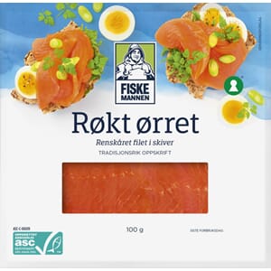 FISKEMANNEN ØRRET RØKT SKIVET 100G