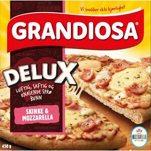 PIZZA GRANDIOSA DELUX SKINKE MOZZARELLA 450G