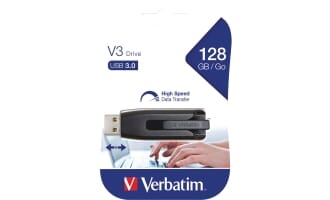 VERBATIM STORE'N'GO V3 USB 3.0 128GB GRÅ