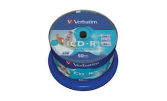 PK50 VERBATIM CD-R SPIND.700MB PRINTABLE 172789
