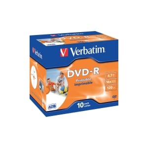 BX10 VERBATIM DVD-R I/JET PRINTBAR JEWEL