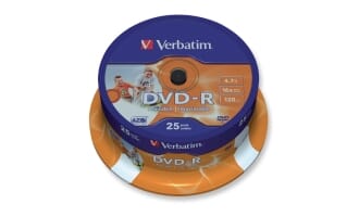 PK25 VERBATIM DVD-R SKRIVBAR 4.7GB 16X 707258