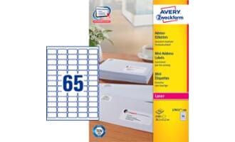 PK6500 AVERY L7651 ETIKETT 38.1X21.2MM